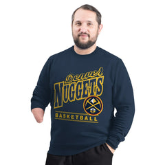 Denver Nuggets G-III Sports by Carl Banks Adaptive Headliner Fleece Crewneck Sweatshirt Navy
