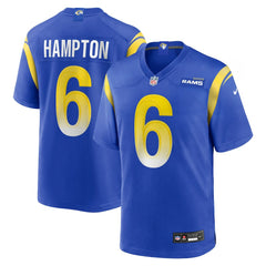 Nick Hampton Los Angeles Rams Team Game Jersey - Royal - Nike