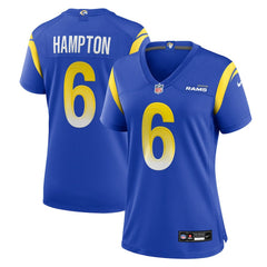 Nick Hampton Los Angeles Rams Women's Team Game Jersey - Royal - Nike