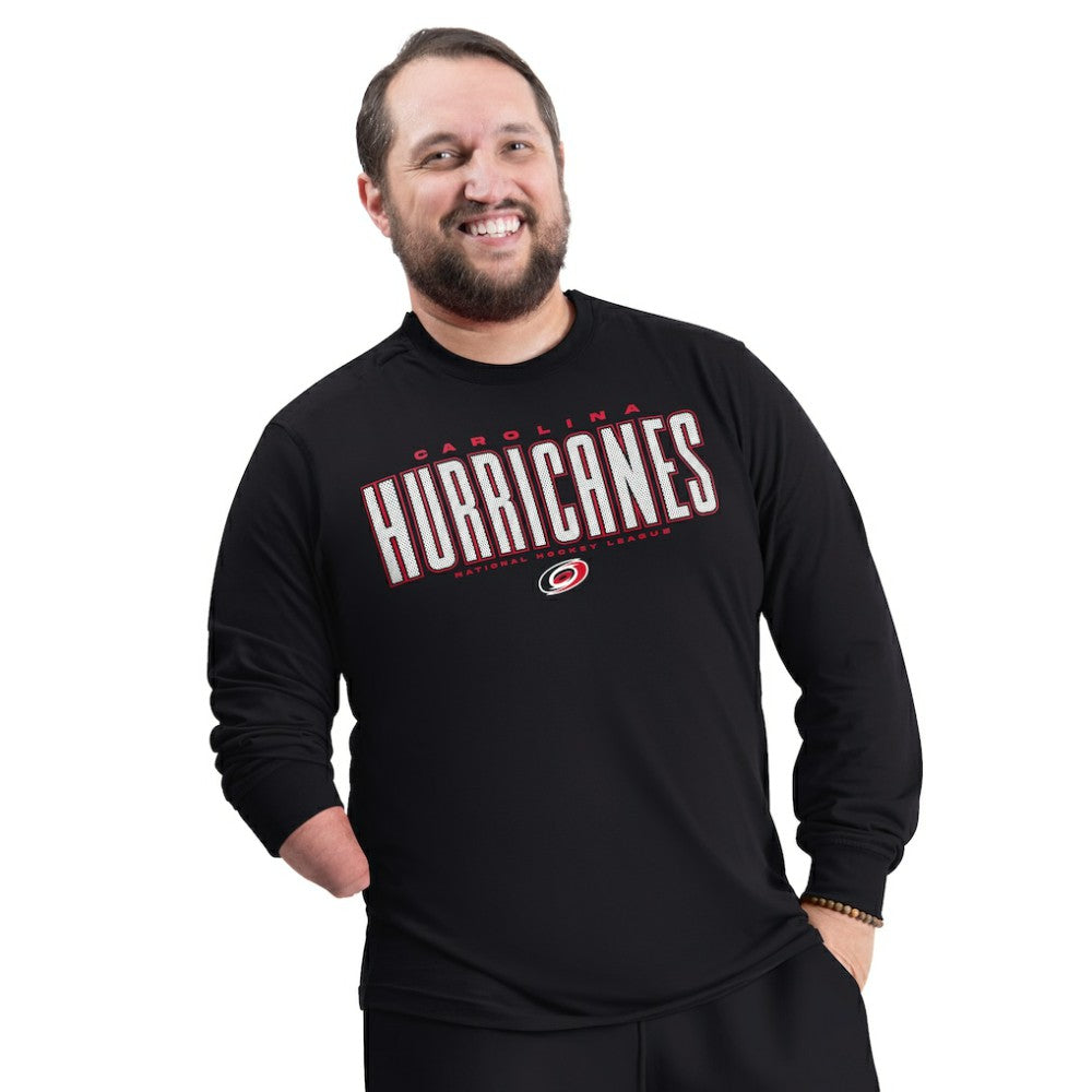 Carolina Hurricanes G-III Sports by Carl Banks Adaptive Mesh Effect Long Sleeve T-Shirt - Black | NHL sale