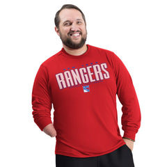 New York Rangers G-III Sports by Carl Banks Adaptive Mesh Effect Long Sleeve T-Shirt - Red | NHL Lifestyle