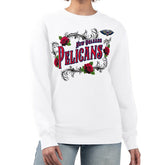 New Orleans Pelicans G-III 4Her by Carl Banks Women's Roses Fleece Tri-Blend Sweatshirt White