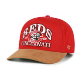 Cincinnati Reds '47 Cooperstown Break Wood Suede Hitch Adjustable Hat Near Me