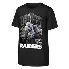 Maxx Crosby Las Vegas Raiders Outerstuff Youth Triple Pic T-Shirt - Black - NFL