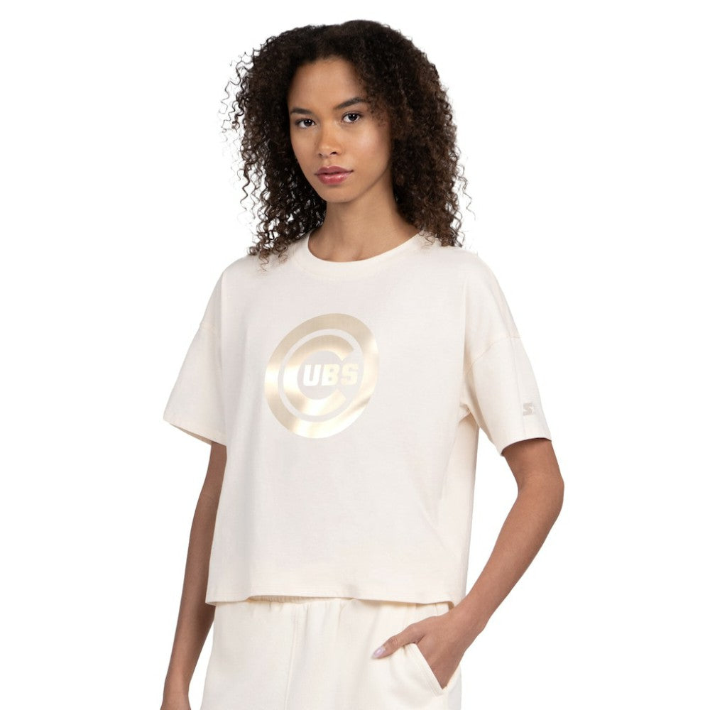 Chicago Cubs Starter Women's Pastels Boxy Cropped T-Shirt Sale