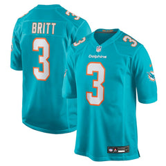 K.J. Britt Miami Dolphins Team Game Jersey - Aqua - Nike