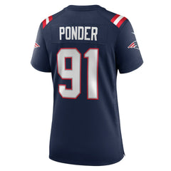 Elijah Ponder New England Patriots Women's Team Game Jersey - Navy - Nike