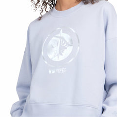 Winnipeg Jets Starter Women's Boxy Cropped Sweatshirt - Blue | NHL near me