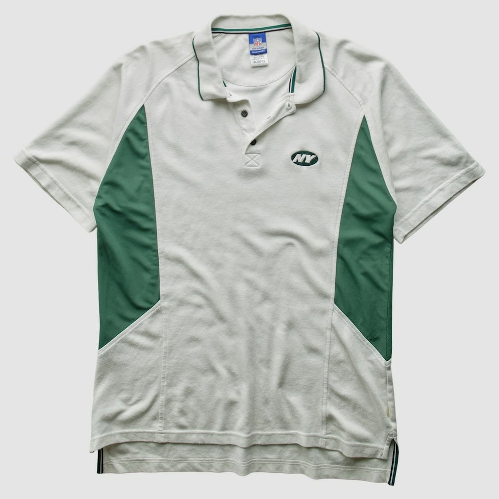 New York Jets Reebok 2000s Polo - 3 Buttons T-Shirt - White Vintage - Fanatics