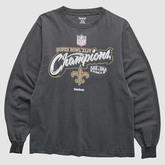 New Orleans Saints Reebok 2010 T-Shirt - Black Vintage - Fanatics