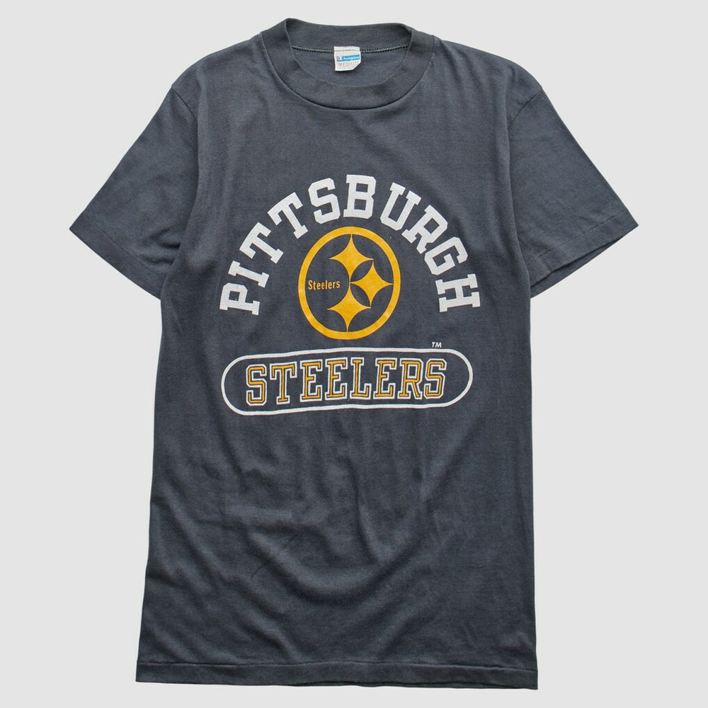 Pittsburgh Steelers Champion 80s T-Shirt - Gray Vintage - Fanatics