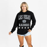 Las Vegas Raiders Gameday Couture Women's Oversized Everyday Star Long Sleeve T-Shirt - Black - NFL