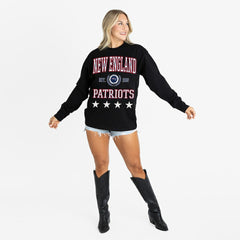 New England Patriots Gameday Couture Women's Oversized Everyday Star Long Sleeve T-Shirt - Black - NFL