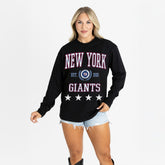 New York Giants Gameday Couture Women's Oversized Everyday Star Long Sleeve T-Shirt - Black - NFL