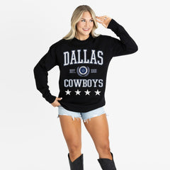 Dallas Cowboys Gameday Couture Women's Oversized Everyday Star Long Sleeve T-Shirt - Black - NFL
