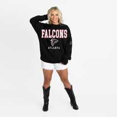 Atlanta Falcons Gameday Couture Women's Oversized Level Up Black Label Premium Fleece Sweatshirt - Black - NFL