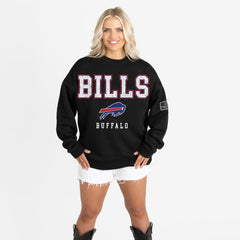 Buffalo Bills Gameday Couture Women's Oversized Level Up Black Label Premium Fleece Sweatshirt - Black - NFL