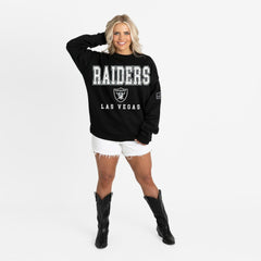 Las Vegas Raiders Gameday Couture Women's Oversized Level Up Black Label Premium Fleece Sweatshirt - Black - NFL