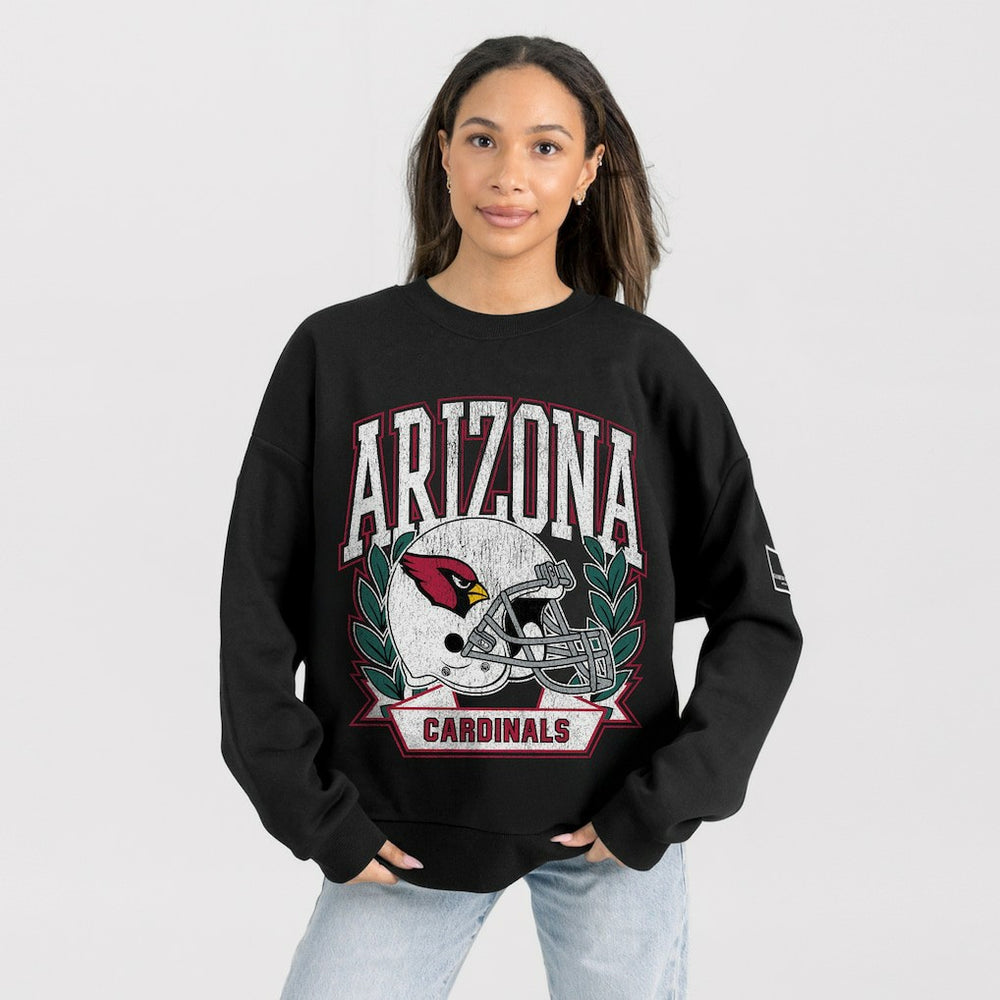 Arizona Cardinals Gameday Couture Women's Oversized Victory Lane Black Label Premium Fleece Sweatshirt - Black - NFL