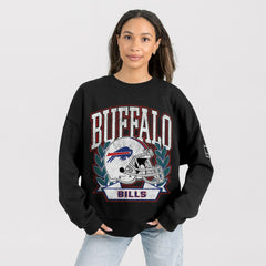 Buffalo Bills Gameday Couture Women's Oversized Victory Lane Black Label Premium Fleece Sweatshirt - Black - NFL