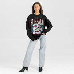 Buffalo Bills Gameday Couture Women's Oversized Victory Lane Black Label Premium Fleece Sweatshirt - Black - NFL