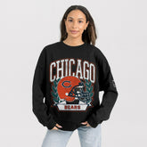 Chicago Bears Gameday Couture Women's Oversized Victory Lane Black Label Premium Fleece Sweatshirt - Black - NFL