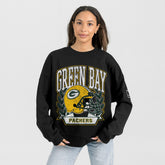 Green Bay Packers Gameday Couture Women's Oversized Victory Lane Black Label Premium Fleece Sweatshirt - Black - NFL