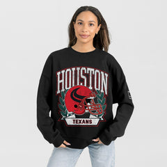 Houston Texans Gameday Couture Women's Oversized Victory Lane Black Label Premium Fleece Sweatshirt - Black - NFL