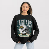 Jacksonville Jaguars Gameday Couture Women's Oversized Victory Lane Black Label Premium Fleece Sweatshirt - Black - NFL