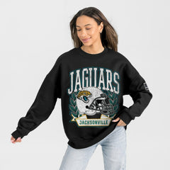 Jacksonville Jaguars Gameday Couture Women's Oversized Victory Lane Black Label Premium Fleece Sweatshirt - Black - NFL
