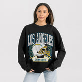 Los Angeles Chargers Gameday Couture Women's Oversized Victory Lane Black Label Premium Fleece Sweatshirt - Black - NFL