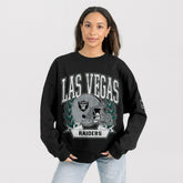 Las Vegas Raiders Gameday Couture Women's Oversized Victory Lane Black Label Premium Fleece Sweatshirt - Black - NFL