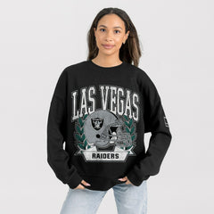Las Vegas Raiders Gameday Couture Women's Oversized Victory Lane Black Label Premium Fleece Sweatshirt - Black - NFL