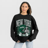 New York Jets Gameday Couture Women's Oversized Victory Lane Black Label Premium Fleece Sweatshirt - Black - NFL