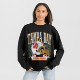 Tampa Bay Buccaneers Gameday Couture Women's Oversized Victory Lane Black Label Premium Fleece Sweatshirt - Black - NFL