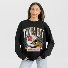 Tampa Bay Buccaneers Gameday Couture Women's Oversized Victory Lane Black Label Premium Fleece Sweatshirt - Black - NFL