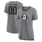 Anaheim Ducks Women's Heritage Custom Tri-Blend T-Shirt - Gray | NHL near me