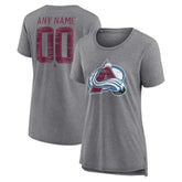 Colorado Avalanche Women's Heritage Custom Tri-Blend T-Shirt - Gray | NHL sale