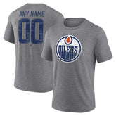 Edmonton Oilers Heritage Custom Tri-Blend T-Shirt - Gray | NHL Clearance