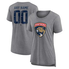 Florida Panthers Women's Heritage Custom Tri-Blend T-Shirt - Gray | NHL sale