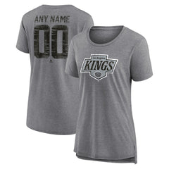 Los Angeles Kings Women's Heritage Custom Tri-Blend T-Shirt - Gray | NHL online