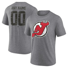 New Jersey Devils Heritage Custom Tri-Blend T-Shirt - Gray | NHL Lifestyle