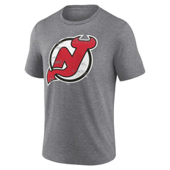 New Jersey Devils Heritage Custom Tri-Blend T-Shirt - Gray | NHL Lifestyle