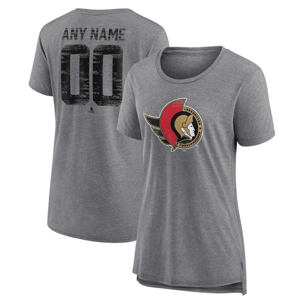 Ottawa Senators Women's Heritage Custom Tri-Blend T-Shirt - Gray | NHL online
