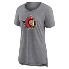Ottawa Senators Women's Heritage Custom Tri-Blend T-Shirt - Gray | NHL online
