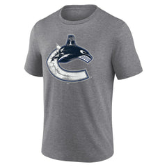 Vancouver Canucks Heritage Custom Tri-Blend T-Shirt - Gray | NHL Lifestyle