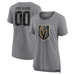Vegas Golden Knights Women's Heritage Custom Tri-Blend T-Shirt - Gray | NHL discount