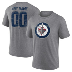 Winnipeg Jets Heritage Custom Tri-Blend T-Shirt - Gray | NHL online