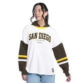 San Diego Padres G-III 4Her by Carl Banks Women's Key Player Oversized Hooded Long Sleeve T-Shirt Discount