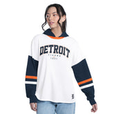 Detroit Tigers G-III 4Her by Carl Banks Women's Key Player Oversized Hooded Long Sleeve T-Shirt Outlet